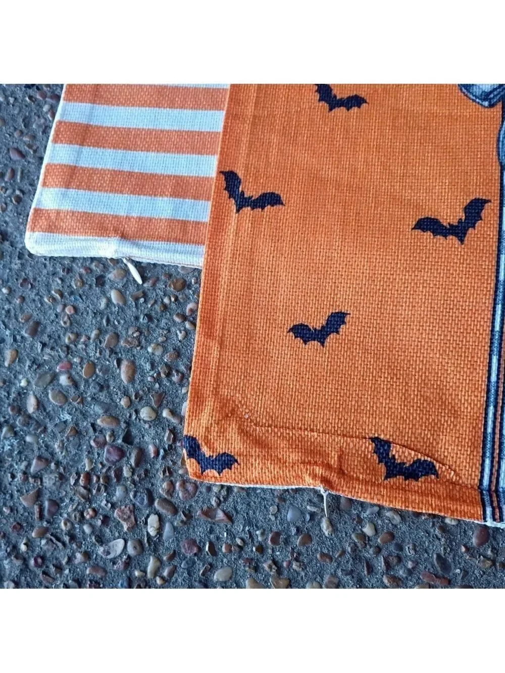 2/$20 Halloween Ghost & Orange Bat Long Pillowcase Covers, Set Of 2